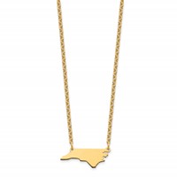 Sterling Silver Gold-plated North Carolina State Necklace view 2