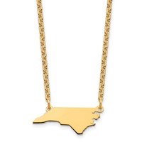 Sterling Silver Gold-plated North Carolina State Necklace view 1