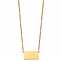 Sterling Silver Gold-plated North Dakota State Necklace view 2