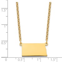 Sterling Silver Gold-plated North Dakota State Necklace view 3