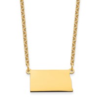 Sterling Silver Gold-plated North Dakota State Necklace view 1