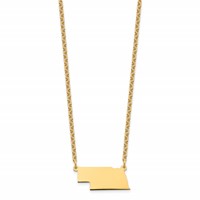 Sterling Silver Gold-plated Nebraska State Necklace view 2