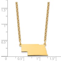 Sterling Silver Gold-plated Nebraska State Necklace view 3