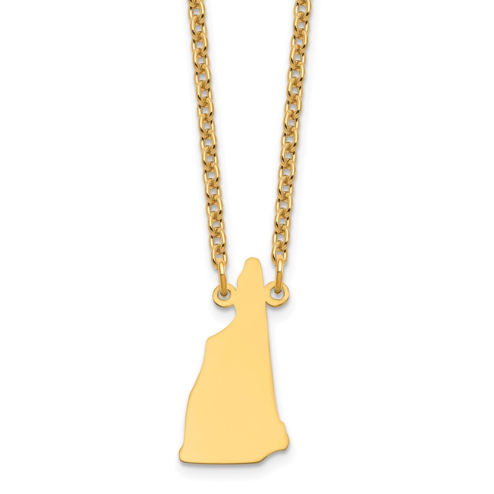 Sterling Silver Gold-plated New Hampshire State Necklace