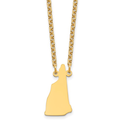 Sterling Silver Gold-plated New Hampshire State Necklace