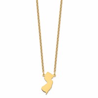 Sterling Silver Gold-plated New Jersey State Necklace view 2
