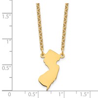 Sterling Silver Gold-plated New Jersey State Necklace view 3