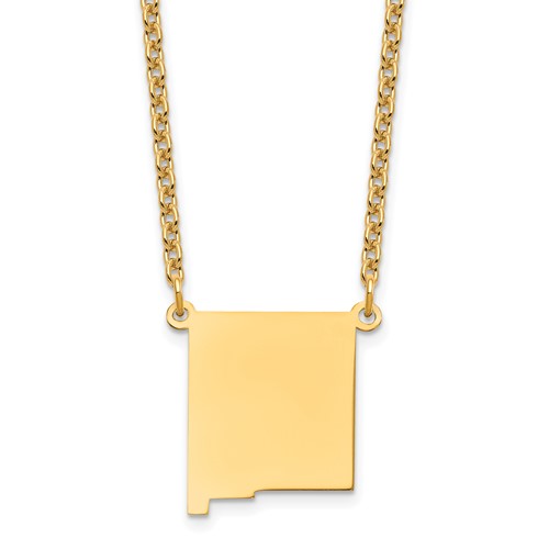 Sterling Silver Gold-plated New Mexico State Necklace