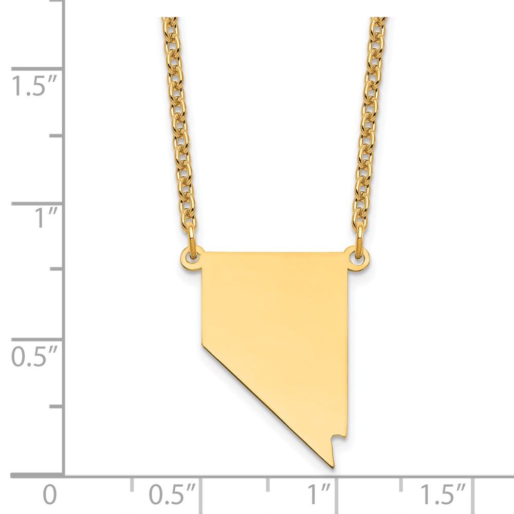 Sterling Silver/Gold-plated Nevada State Necklace (XNA706GP-NV)