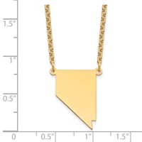 Sterling Silver Gold-plated Nevada State Necklace view 3
