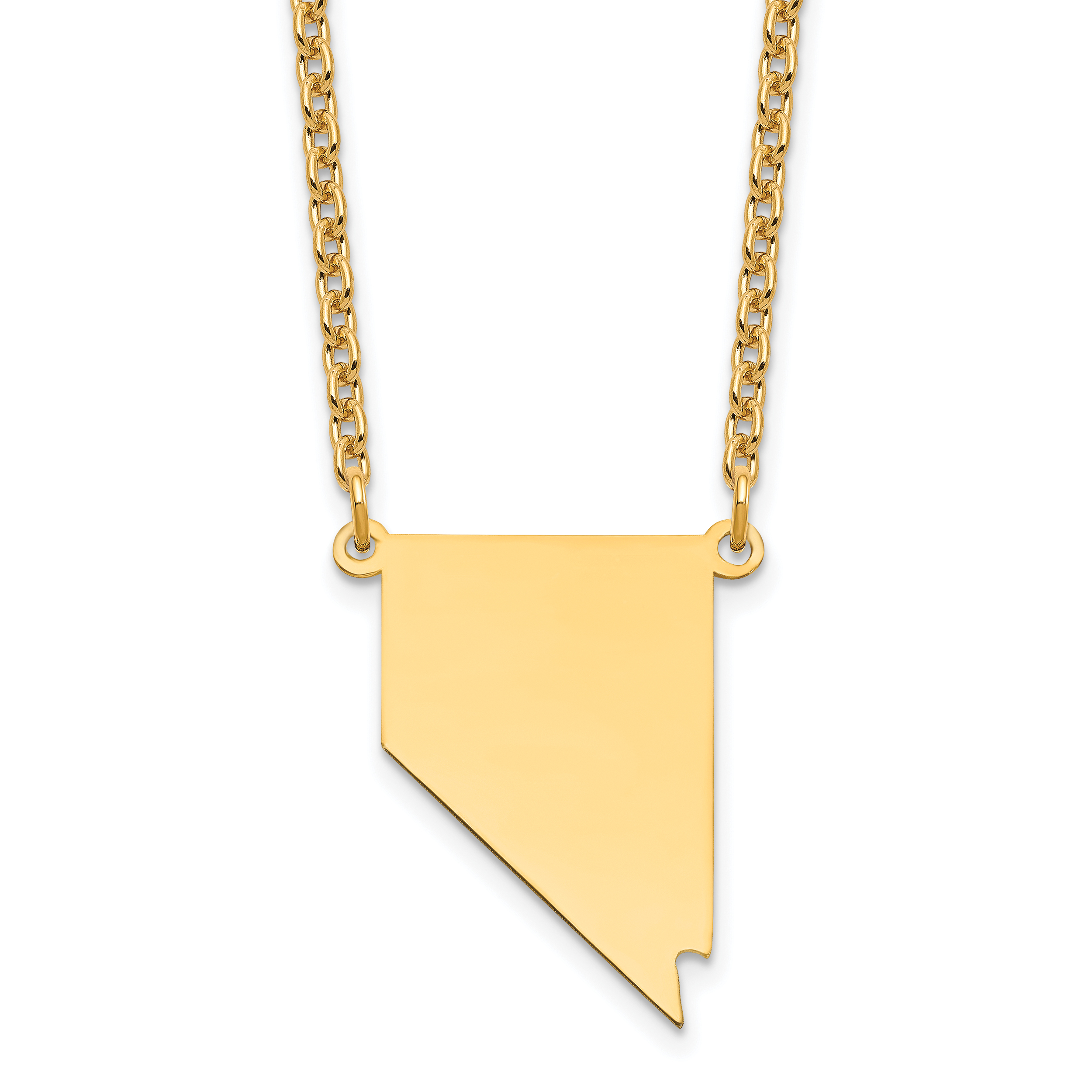 Sterling Silver/Gold-plated Nevada State Necklace (XNA706GP-NV)