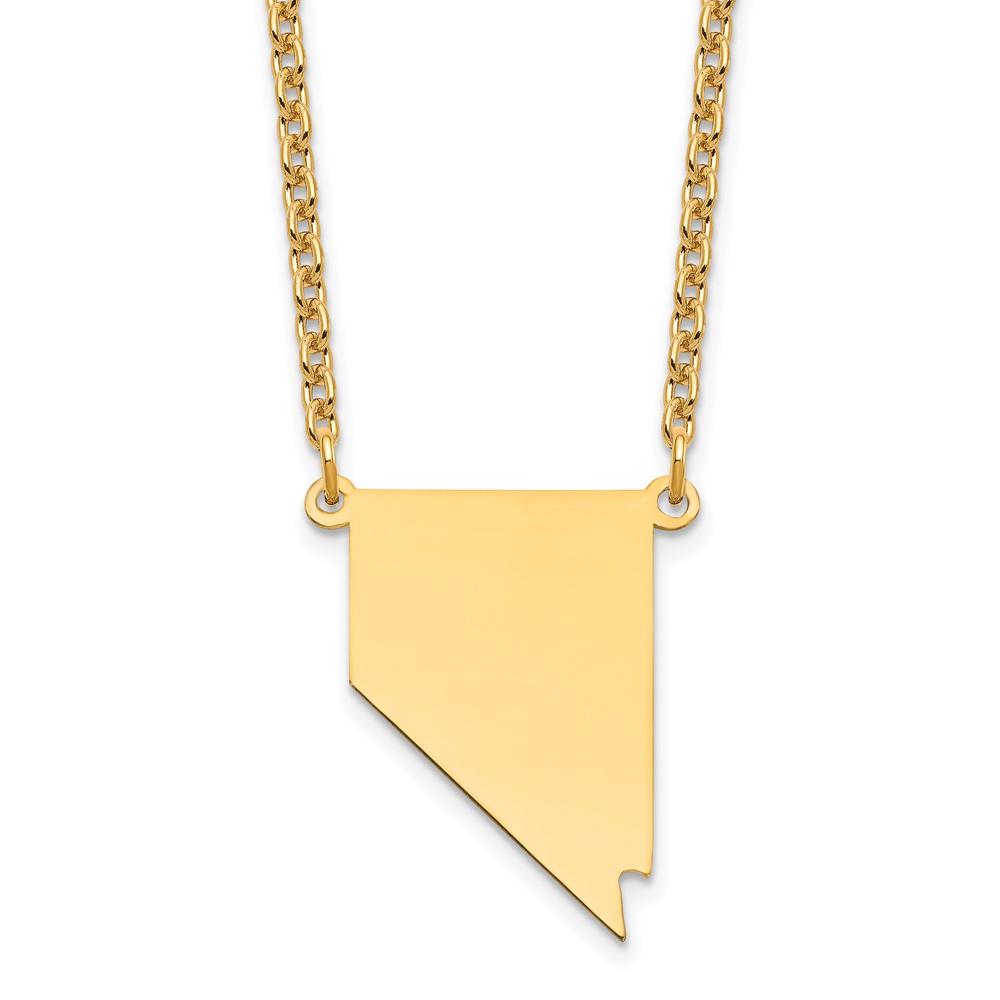 Sterling Silver Gold-plated Nevada State Necklace