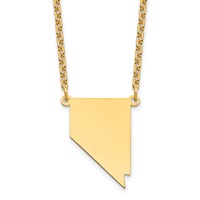 Sterling Silver Gold-plated Nevada State Necklace view 1