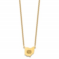 Sterling Silver Gold-plated Ohio State Necklace view 4