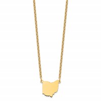 Sterling Silver Gold-plated Ohio State Necklace view 2