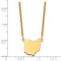 Sterling Silver Gold-plated Ohio State Necklace view 3