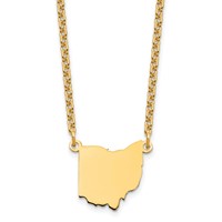 Sterling Silver Gold-plated Ohio State Necklace view 1