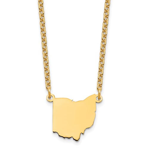 Sterling Silver Gold-plated Ohio State Necklace