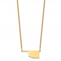 Sterling Silver Gold-plated Oklahoma State Necklace view 2