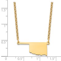 Sterling Silver Gold-plated Oklahoma State Necklace view 3