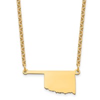 Sterling Silver Gold-plated Oklahoma State Necklace view 1