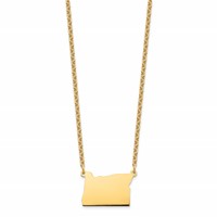 Sterling Silver Gold-plated Oregon State Necklace view 2