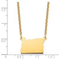 Sterling Silver Gold-plated Oregon State Necklace view 3