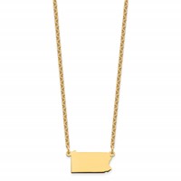Sterling Silver Gold-plated Pennsylvania State Necklace view 2
