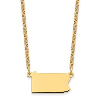 Sterling Silver Gold-plated Pennsylvania State Necklace view 1