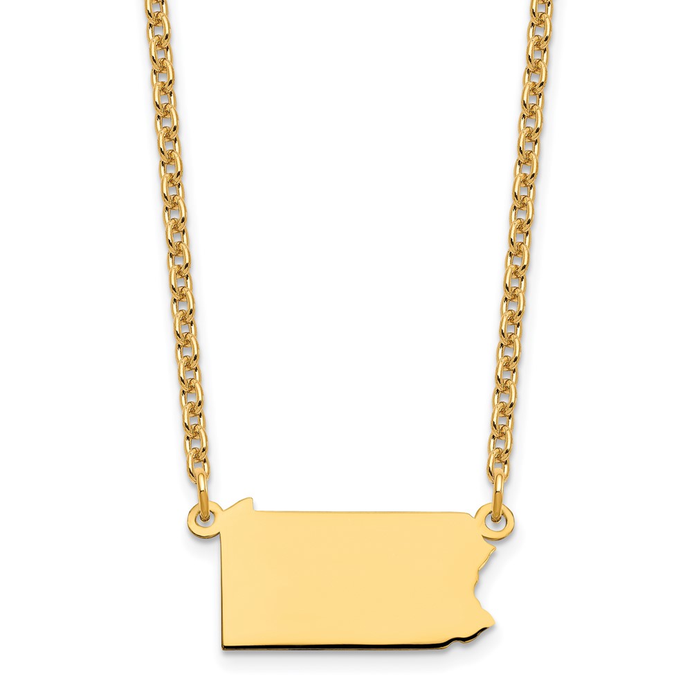 Sterling Silver/Gold-plated Pennsylvania State Necklace