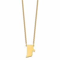 Sterling Silver Gold-plated Rhode Island State Necklace view 2