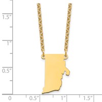 Sterling Silver Gold-plated Rhode Island State Necklace view 3