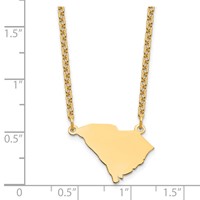 Sterling Silver Gold-plated South Carolina State Necklace view 3