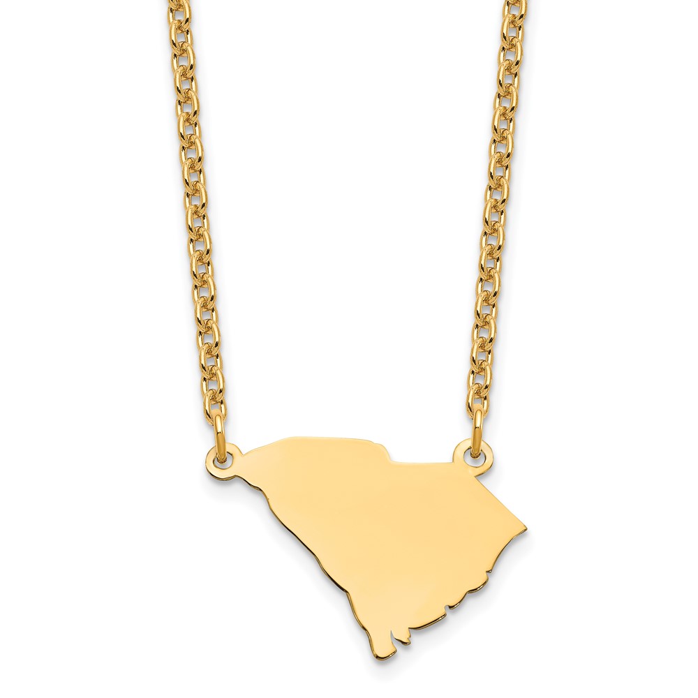 Sterling Silver Gold-plated South Carolina State Necklace