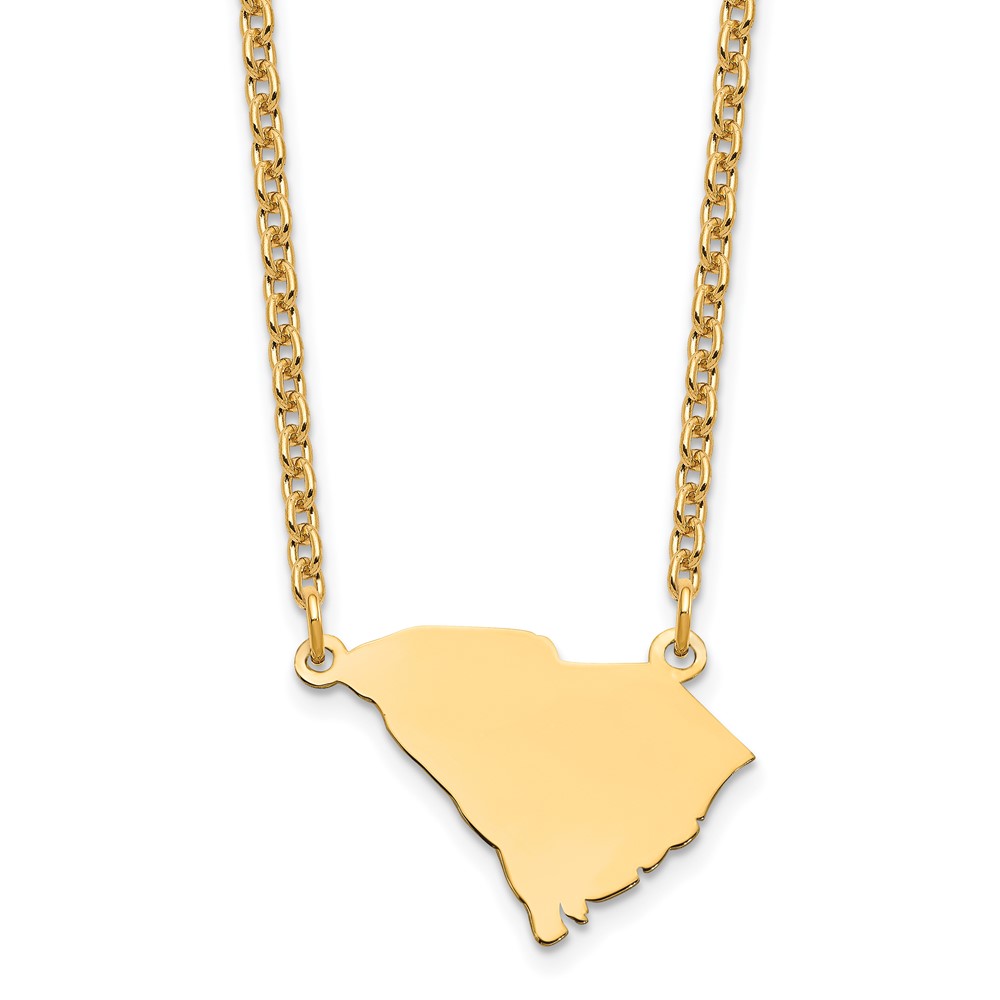 Sterling Silver/Gold-plated South Carolina State Necklace
