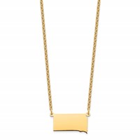 Sterling Silver Gold-plated South Dakota State Necklace view 2