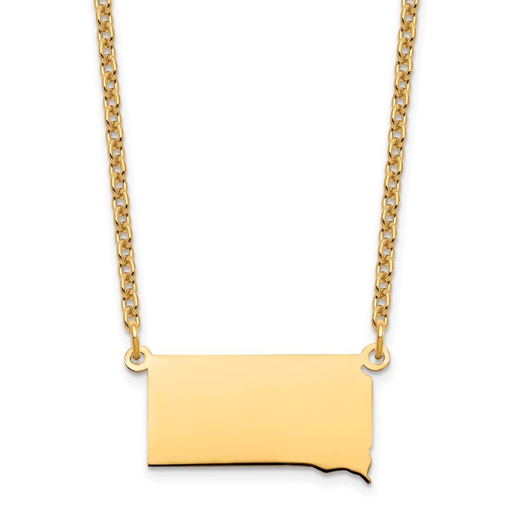 Sterling Silver/Gold-plated South Dakota State Necklace