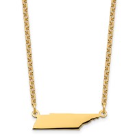 Sterling Silver Gold-plated Tennessee State Necklace view 1