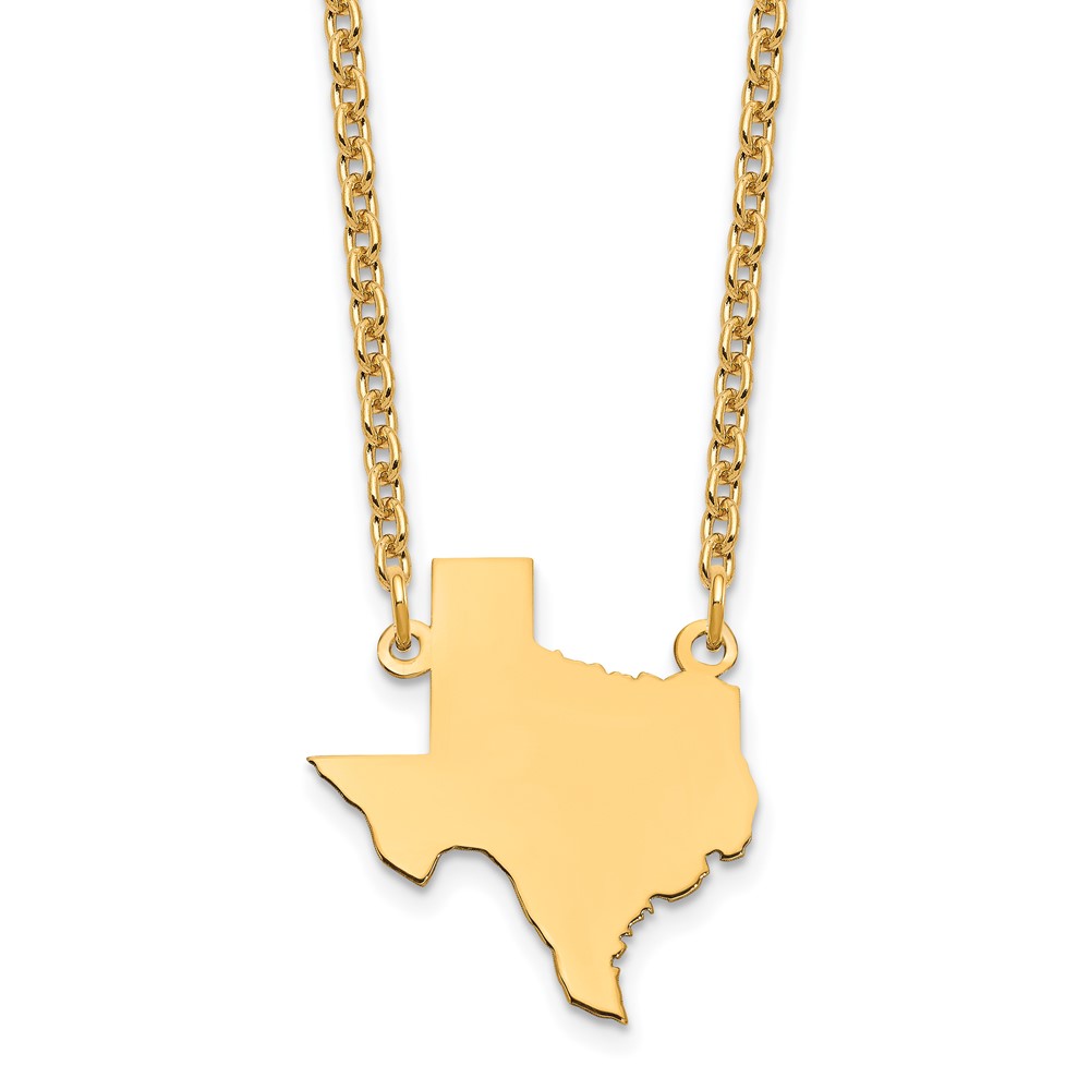 Sterling Silver/Gold-plated Texas State Necklace