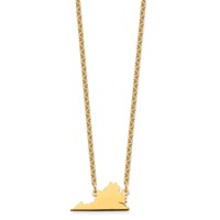 Sterling Silver Gold-plated Virginia State Necklace view 2