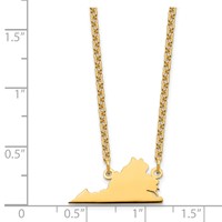 Sterling Silver Gold-plated Virginia State Necklace view 3