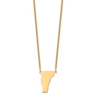 Sterling Silver Gold-plated Vermont State Necklace view 2