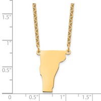 Sterling Silver Gold-plated Vermont State Necklace view 3