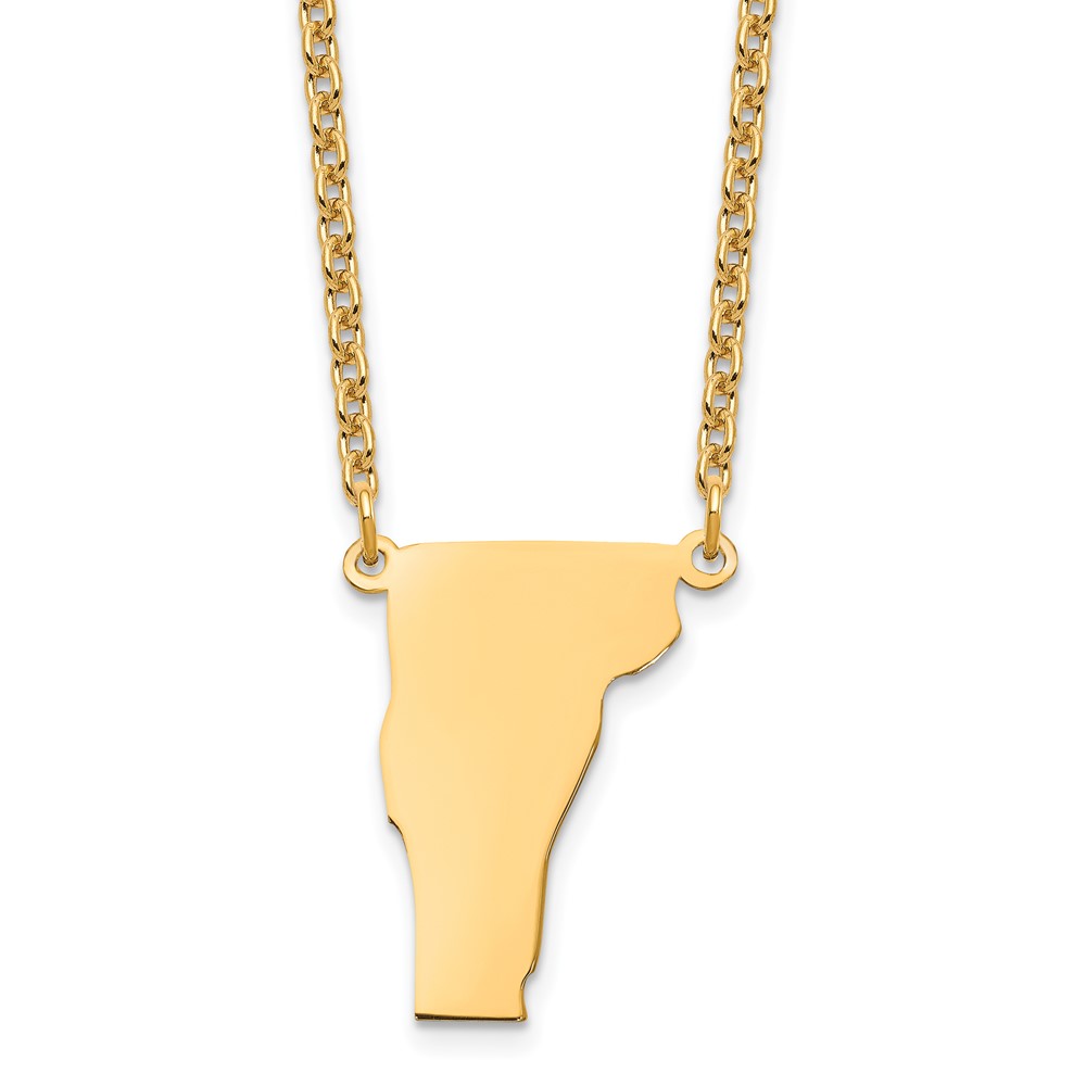 Sterling Silver/Gold-plated Vermont State Necklace
