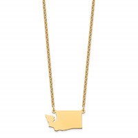 Sterling Silver Gold-plated Washington State Necklace view 2