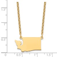 Sterling Silver Gold-plated Washington State Necklace view 3