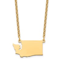 Sterling Silver Gold-plated Washington State Necklace view 1