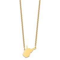 Sterling Silver Gold-plated West Virginia State Necklace view 2