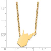 Sterling Silver Gold-plated West Virginia State Necklace view 3