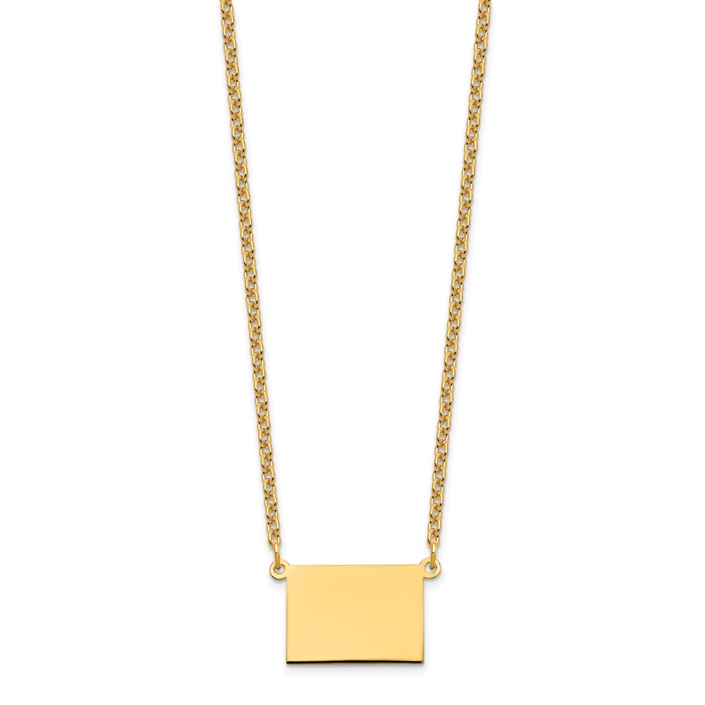 Sterling Silver/Gold-plated Wyoming State Necklace (XNA706GP-WY)
